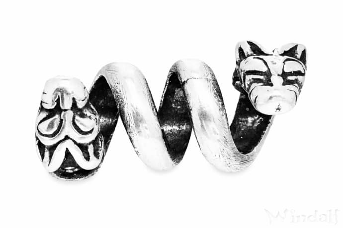 WINDALF Wikinger Bartperle CIAN 21 mm Haarperle Krafttier Hund Silber - Windalf.de