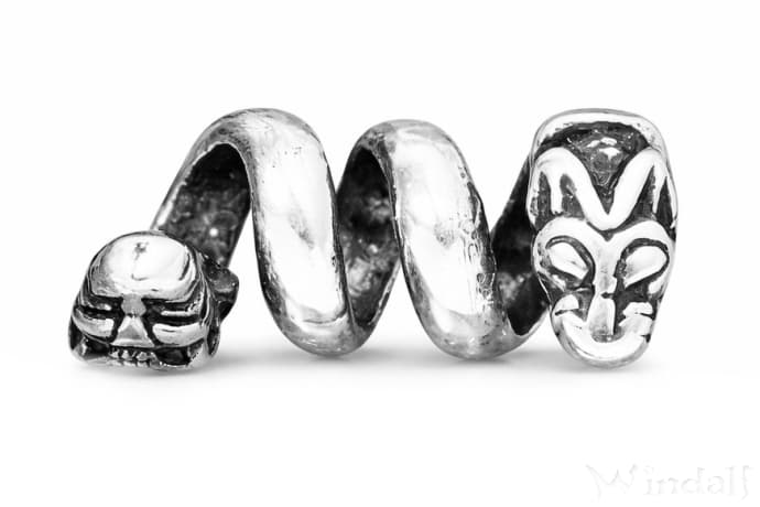 WINDALF Wikinger Bartperle CIAN 21 mm Haarperle Krafttier Hund Silber - Windalf.de