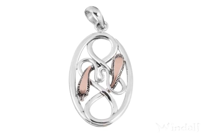 WINDALF Schmuck Anhänger WIRA 3.6 cm Zwei Schlangen Vergoldet Handarbeit Silber WINDALF Schmuck Anhänger WIRA 3.6 cm Zwei Schlangen Vergoldet Handarbeit Silber - Windalf.de