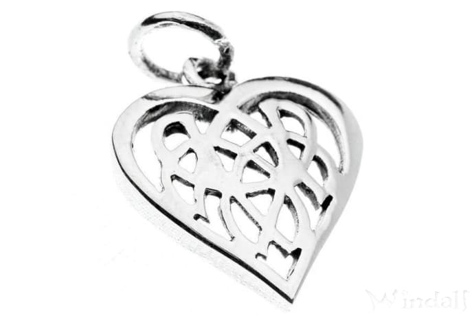 WINDALF Schmuck Anhänger AMINA 2.1 cm Keltisches Herz Silber - Windalf.de
