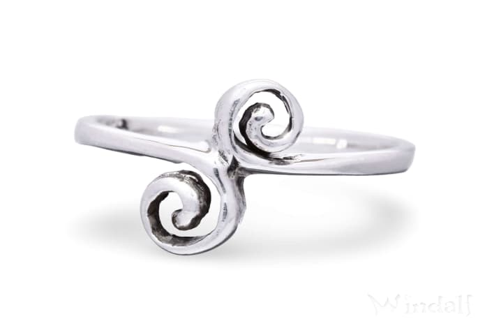 WINDALF Zarter Damen Ring IDUNA 9 mm Stapelring Celtic Spirals Midi-Ring Silber - Windalf.de