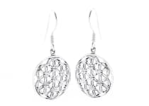 WINDALF Zarte Damen Ohrhänger BLUME DES LEBENS 3.2 cm Bohemia Ohrringe Silber - Windalf.de