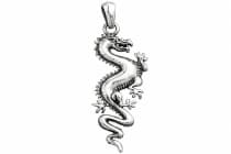 WINDALF Gl&uuml;cks-Anh&auml;nger ZAIRA 3.8 cm Kleiner Drachenschmuck Silber - Windalf.de