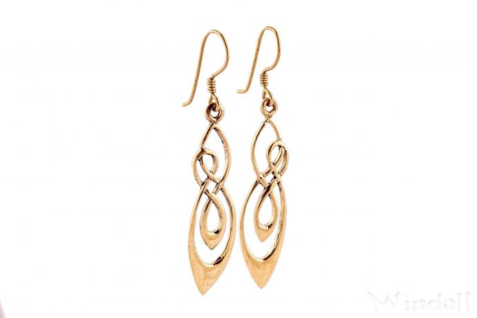 WINDALF Keltische Damen Ohrhänger NEMAIN 5.2 cm Irish-Celtic Ohrschmuck Bronze - Windalf.de