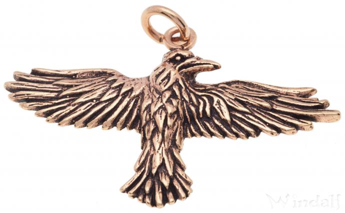 WINDALF Schmuck Anhänger HUGIN 4.7 cm Großer Rabe Odin Vikings Bronze WINDALF Schmuck Anhänger HUGIN 4.7 cm Großer Rabe Odin Vikings Bronze - Windalf.de