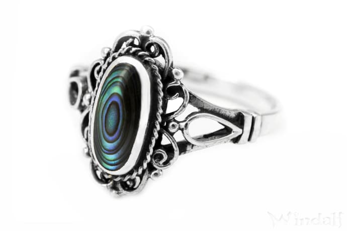 WINDALF Bohemia Damen Ring ALISA 14 mm Seeopal Midi-Ring Silber - Windalf.de