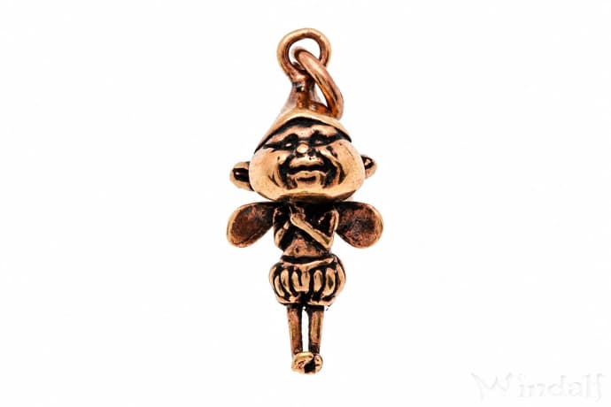 WINDALF Schmuck Anh&auml;nger NOBBI 2.9 cm Kleiner Gnom Bronze - Windalf.de