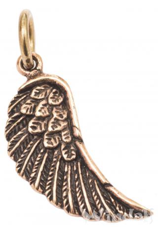 WINDALF Schmuck Anhänger LINA 3.4 cm Engelsflügel Schutzengel Bronze - Windalf.de