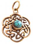 WINDALF Damen Schmuck Anhänger NUADA 2.5 cm Keltischer Knoten Türkis Bronze - Windalf.de
