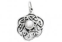 WINDALF Celtic Damen Schmuck Anhänger NUADA 2.5 cm Keltischer Knoten Perlmutt Silber - Windalf.de
