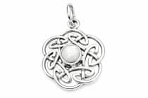 WINDALF Celtic Damen Schmuck Anh&auml;nger NUADA 2.5 cm Keltischer Knoten Perlmutt Silber - Windalf.de