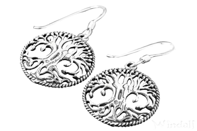 WINDALF Irisch-Keltischer Damen Ohrschmuck AINE 20 mm Lebensbaum Silber WINDALF Irisch-Keltischer Damen Ohrschmuck AINE 20 mm Lebensbaum Silber - Windalf.de