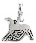 WINDALF Odin Kraft Anhänger ODIN & SLEIPNIR 2.3 cm Wikinger-Schmuck Schutz Amulett Silber - Windalf.de