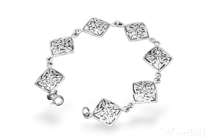 WINDALF Celtic Gl&uuml;cks Armkette ALICE 18 cm Keltische Knoten Armband Silber - Windalf.de