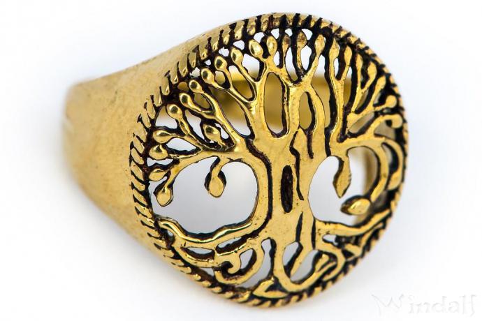 WINDALF Celtic Irischer Ring RUNA 17 mm Keltischer Lebensbaum Bronze - Windalf.de