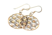 WINDALF Ohrringe RUNA 3.9 cm Die Blume des Lebens Bronze - Windalf.de