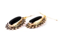 WINDALF Damen Ohrringe MINAH 3.4 cm Onyx R&ouml;mer-Schmuck Bronze - Windalf.de