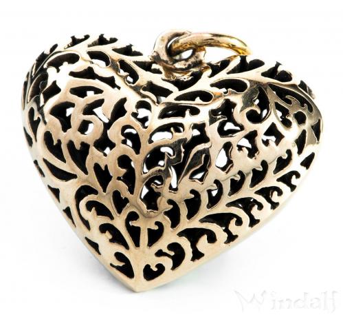WINDALF Schmuck Anhänger JANA 2.9 cm Großes Herz Bronze - Windalf.de