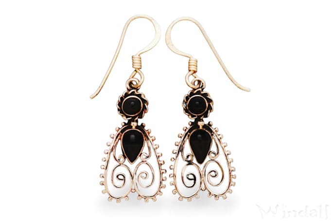 WINDALF Schmuck Ohrhänger NURIA 3.8 cm Onyx Bronze WINDALF Schmuck Ohrhänger NURIA 3.8 cm Onyx Bronze - Windalf.de