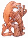 WINDALF Wikinger Rabe Wandbild HUGIN 24 cm Rechts schauend Handarbeit Holz - Windalf.de