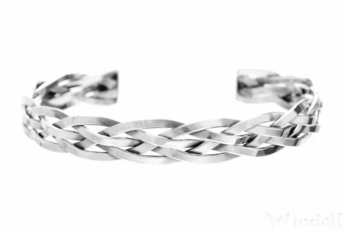 WINDALF Wikinger Armreif THORALF 6 cm Skandinvisches Flecht-Muster Armschmuck Handgeschmiedet Silber WINDALF Wikinger Armreif THORALF 6 cm Skandinvisches Flecht-Muster Armschmuck Handgeschmiedet Silber - Windalf.de