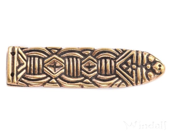 WINDALF Mittelalter Gürtelspitze ATHOR 4.6 cm Gürtelschmuck Vikings Schmuck Bronze - Windalf.de