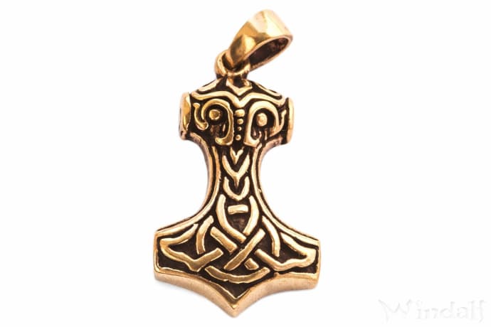 WINDALF Schmuck Anh&auml;nger SKARU 3.4 cm Thorshammer-Schmuck Freundschaftsbund Bronze - Windalf.de
