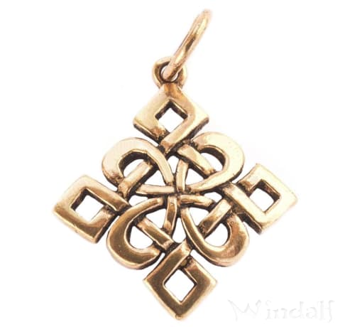 WINDALF Irischer Anhänger RIGANI 3.2 cm Amulett mit keltische Knoten Bronze WINDALF Irischer Anhänger RIGANI 3.2 cm Amulett mit keltische Knoten Bronze - Windalf.de