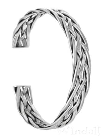 WINDALF Wikinger Armreif THORALF 6 cm Armschmuck Handarbeit Silber - Windalf.de
