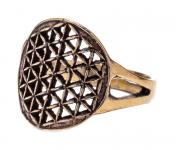 WINDALF Wunsch Ring FLORA 16 mm Blume des Lebens Bronze - Windalf.de