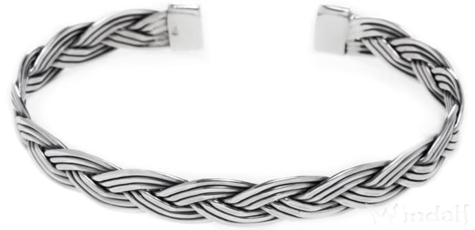 WINDALF Wikinger-Armreif ARVID 6 cm Handarbeit Silber WINDALF Wikinger-Armreif ARVID 6 cm Handarbeit Silber - Windalf.de