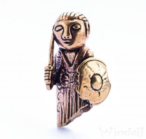 WINDALF Wikinger Schmuck Anhänger VALKYRJA 3.6 cm Nordische Walküre Bronze - Windalf.de