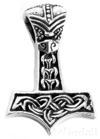 WINDALF Schmuck Anhänger AKIR 2 cm Kleiner Wikinger Thorshammer Silber - Windalf.de
