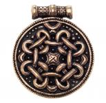 WINDALF Wikinger Schmuck Anhänger OZUR Ø 2.7 cm Knotenmuster Vintage Bronze - Windalf.de