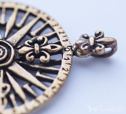 Windrose Mittelalterlicher Kompass Anhänger Bronze Gothic Schmuck 