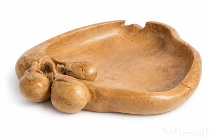 WINDALF Rustikale Obst Schale MARIJA 35 cm Potpourri Deko Schale Unikat Aus Wurzelholz - Windalf.de