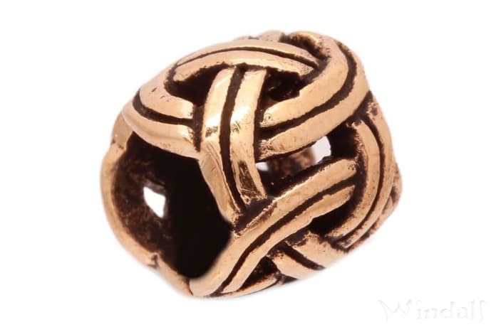 WINDALF Celtic Haar& Bartperle SKANALF 7 mm Knotenmuster  Haarschmuck Bronze WINDALF Celtic Haar& Bartperle SKANALF 7 mm Knotenmuster  Haarschmuck Bronze - Windalf.de