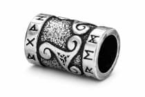 WINDALF Wikinger Haar& Bartperle TRIRUNA &Oslash; 7 mm Runen & Triskele Vintage Silber - Windalf.de