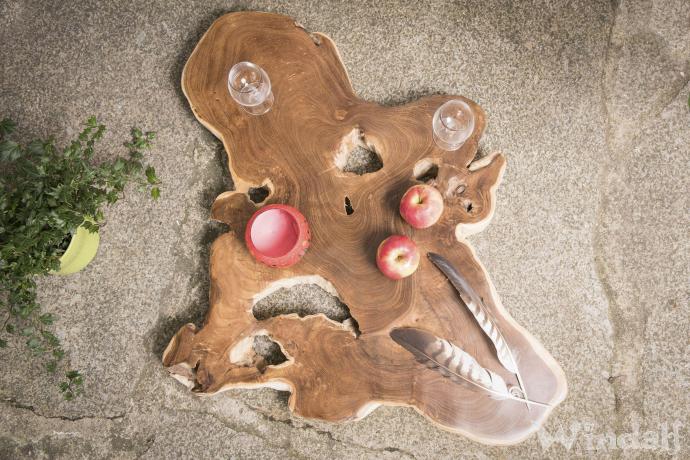 WINDALF Mittelalter Servier Platte CHIVA 68 cm Unikat Handarbeit aus Wurzelholz - Windalf.de