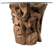 WINDALF Natur Bartisch Kaffeetisch ROBIN 80 cm Rustikaler Hoher Wohnzimmertisch UNIKAT Handarbeit Wurzelholz - Windalf.de