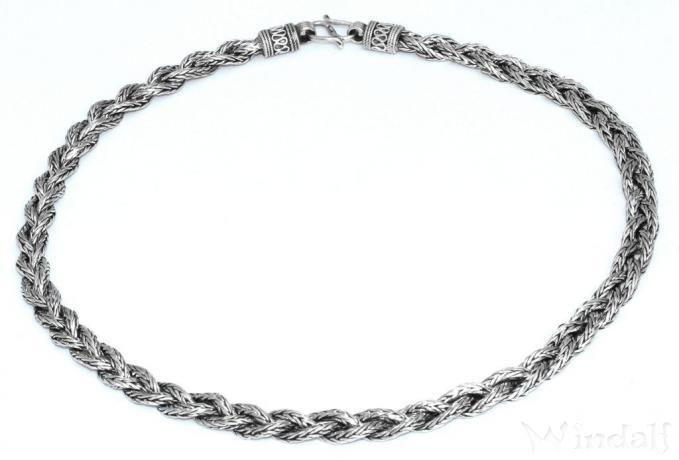 WINDALF Wikinger Halskette ASGARD 55 cm Zopfmuster Halsschmuck Handarbeit aus Silber WINDALF Wikinger Halskette ASGARD 55 cm Zopfmuster Halsschmuck Handarbeit aus Silber - Windalf.de