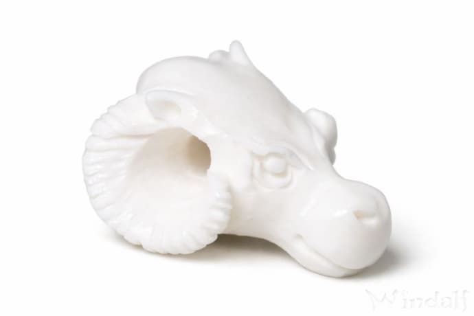 WINDALF Wikinger Schmuck Anh&auml;nger VIDAR 1.7 cm Widderkopf Amulett Handarbeit aus Knochen - Windalf.de