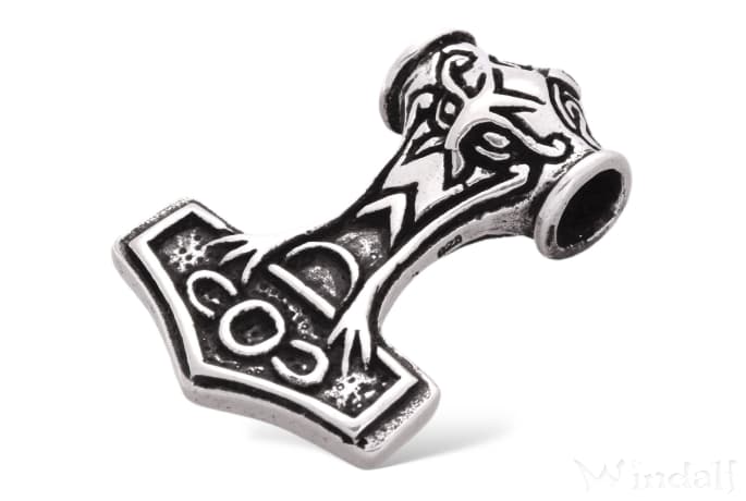 WINDALF Schmuck Anhänger NORTH 3.5 cm Wikinger Thorshammer Silber WINDALF Schmuck Anhänger NORTH 3.5 cm Wikinger Thorshammer Silber - Windalf.de