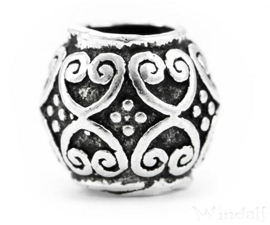 WINDALF Mittelalter Haar& Bartperle AKASHA 7 mm Bohemia Haarperle Vintage Silber - Windalf.de