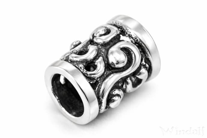 WINDALF Mittelalter Haar& Bartperle MOODY &Oslash; 8 mm Lebens Spiralen Silber - Windalf.de