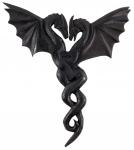 WINDALF Wand-Deko SEPTIRA 40 cm Zwei schwarze Drachen Handarbeit Holz WINDALF Wand-Deko SEPTIRA 40 cm Zwei schwarze Drachen Handarbeit Holz - Windalf.de