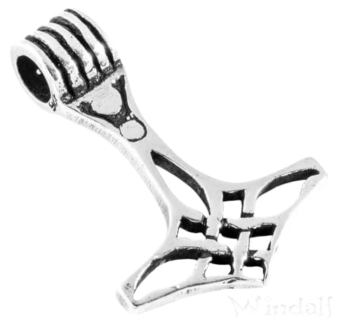 WINDALF Schmuck Anhänger THRAIN 2.5 cm Wikinger Thorshammer Silber - Windalf.de