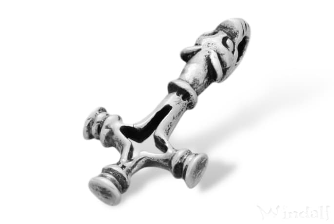 WINDALF Kleiner Schmuck Anhänger WOLFSKREUZ 2 cm Vikings Thorshammer Silber - Windalf.de