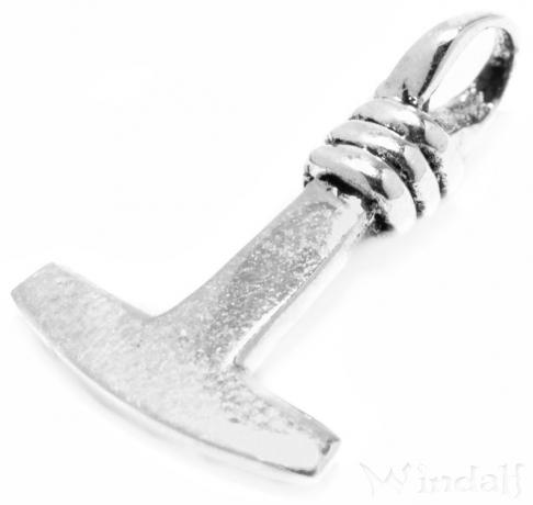 WINDALF Kleiner Vikings Schmuck Anhänger ANSGAR 1.6 cm Wikinger Thorshammer Silber - Windalf.de