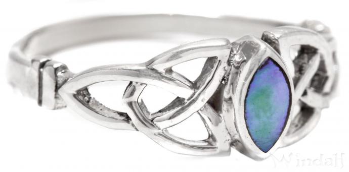 WINDALF Bohemia Abalone Damenring LUCANIA 6 mm Glücks-Freundschaftsring Pauamuschel Silber - Windalf.de